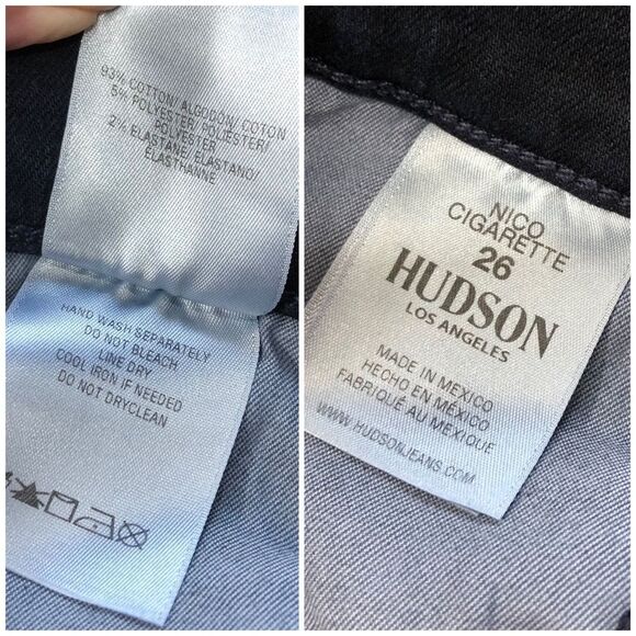 HUDSON - NWT - Sz 26 "Nico" Midrise Cigarette Jean/Grommet Detail in After Night - Picture 11 of 16